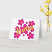 Bloemroze element. Hallo Jou. Kaart (Gele Bloem)