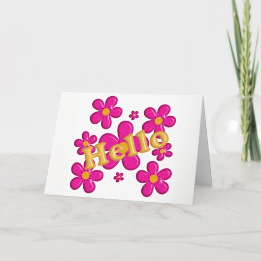 Bloemroze element. Hallo Jou. Kaart (Voorkant)