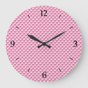 Bloemroze, emaille-uitstraling, met studs grid grote klok