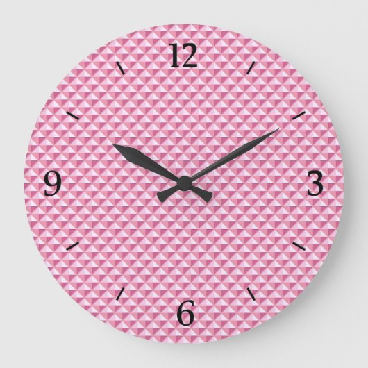 Bloemroze, emaille-uitstraling, met studs grid grote klok (Voorkant)
