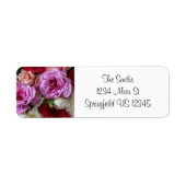 Bloemroze en rode retouradres labels (Voorkant)