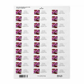 Bloemroze en rode retouradres labels (Full Sheet)