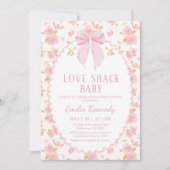 Bloemroze Fancy Love Shack Baby Baby shower Kaart (Voorkant)