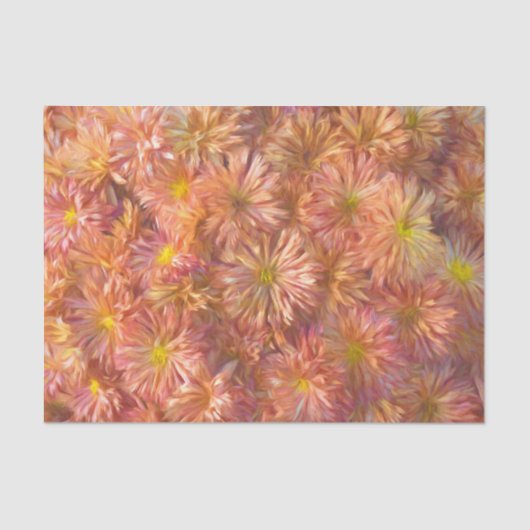 Bloemroze gele chrysant decoupage tissuepapier (Voorkant)
