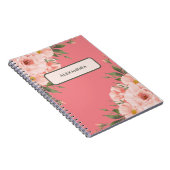 Bloemroze gepersonaliseerd notitieboek (Rechterzijde)