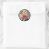 Bloemroze Japanse chrysanthemumtekening Ronde Sticker (Tas)