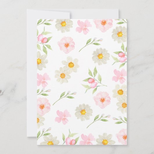 Bloemroze lente Miss Onederful 1e verjaardag Kaart (Achterkant)