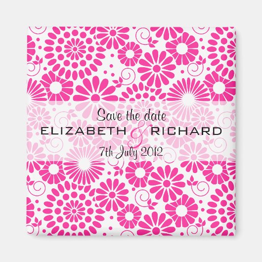  bloemroze magneet (Voorkant)