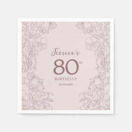 Bloemroze Mauve Verjaardag Servet