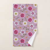 Bloemroze moderne Dianthus & Daisy met de hand get Bad Handdoek (Handdoek)