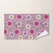 Bloemroze moderne Dianthus & Daisy met de hand get Bad Handdoek (Handdoek)