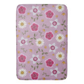 Bloemroze moderne Dianthus & Daisy met de hand get Badmat (Voorkant Verticaal)