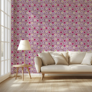 Bloemroze moderne Dianthus & Daisy met de hand get Behang