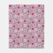 Bloemroze moderne Dianthus & Daisy met de hand get Fleece Deken (Voorkant)