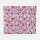 Bloemroze moderne Dianthus & Daisy met de hand get Fleece Deken (Voorkant (Horizontaal))