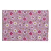 Bloemroze moderne Dianthus & Daisy met de hand get Kussensloop (Achterkant-Links)