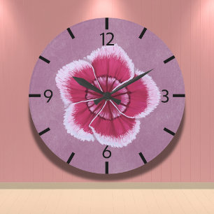 Bloemroze moderne Dianthus met de hand getekend Grote Klok