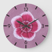 Bloemroze moderne Dianthus met de hand getekend Grote Klok (Voorkant)