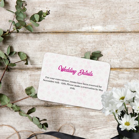 Bloemroze omhullingskaart visitekaartje