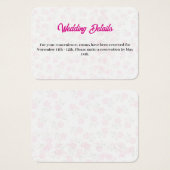 Bloemroze omhullingskaart visitekaartje (Voorkant /achterkant)