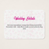 Bloemroze omhullingskaart visitekaartje (Voorkant)