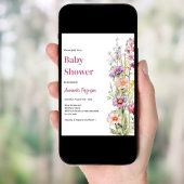 Bloemroze paarse meisje Baby shower Kaart