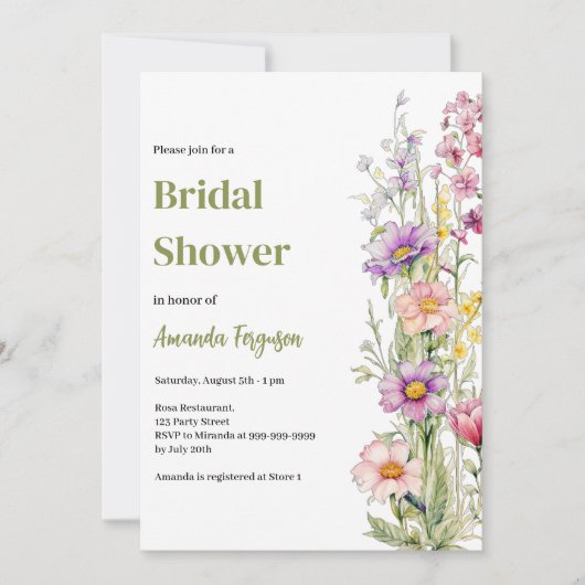 Bloemroze paarse Vrijgezellenfeest Kaart (Voorkant)