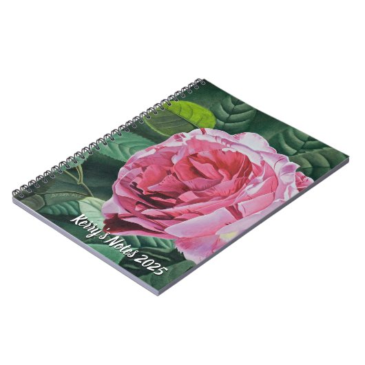 Bloemroze pioen notitieboek (Linkerzijde)