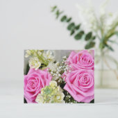Bloemroze Rose Bloem Blank Briefkaart (Staand voorkant)