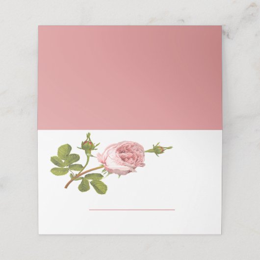 Bloemroze Rose Bloem Wedding Party Rozen Plaatskaartje (Buitenkant ongevouwen)
