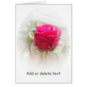 Bloemroze Rosebud Wenskaart (Voorkant)