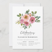 Bloemroze rozen begrafenis kaart (Voorkant)