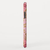 Bloemroze rozen en goudfolie monogram Case-Mate iPhone case (Achterkant/rechts)