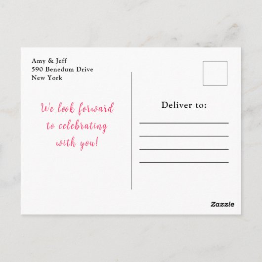 Bloemroze rozen met gebladerte Vrijgezellenfeest Briefkaart (Achterkant)