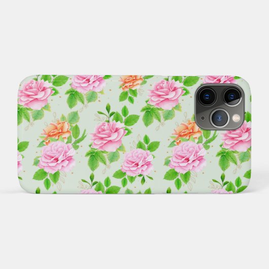 Bloemroze Rozen Patroon-2367 Case-Mate iPhone Case (Achterkant (horizontaal))