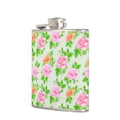 Bloemroze Rozen Patroon-2367 Heupfles (Links)