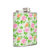 Bloemroze Rozen Patroon-2367 Heupfles (Rechts)