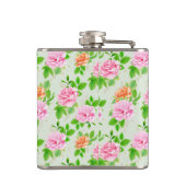 Bloemroze Rozen Patroon-2367 Heupfles (Achterkant)