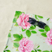 Bloemroze Rozen Patroon-2367 Strandlaken (In situ)