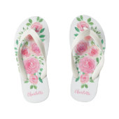 Bloemroze rozen Roses Girl's Name Girl's Kinder Teenslippers (Voetbed)