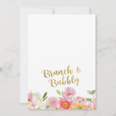 Bloemroze Sinaasappel Brunch Bubbly Vrijgezellenfe Kaart (Achterkant)