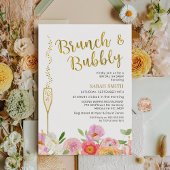 Bloemroze Sinaasappel Brunch Bubbly Vrijgezellenfe Kaart