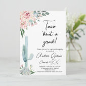 Bloemroze Taco over een Afstudeerder, Afstuderen Kaart (Staand voorkant)