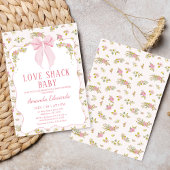 Bloemroze Tiny Bow Love Shack Baby Baby shower Kaart