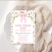 Bloemroze Tiny Bow Love Shack Baby Baby shower Kaart