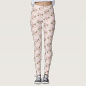 Bloemroze  waterverf leggings (Voorkant)