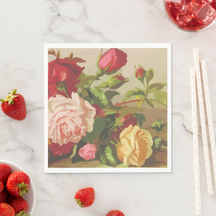 Bloemroze Waterverf Trend Rozen Daisies Servet