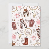 Bloemroze Western Rodeo Baby shower Kaart (Achterkant)