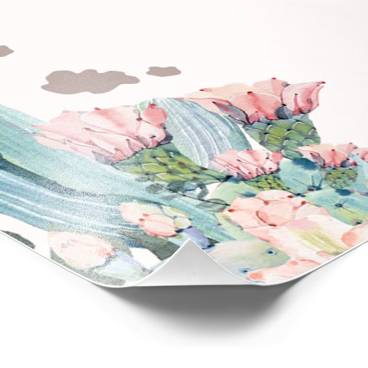 Bloemroze Western Rodeo Baby shower Welkomstbord Foto Afdruk (Hoek)