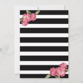Bloemroze zwart-wit Baby shower uitnodiging (Achterkant)